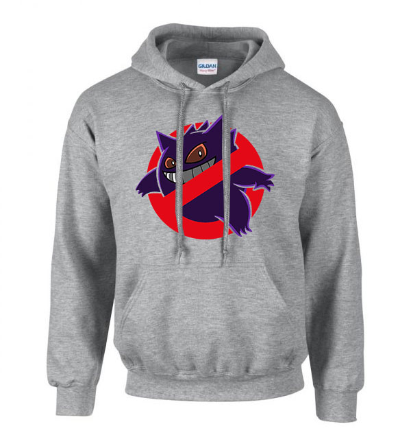 Gengar pokemon Sportszürke Férfi Kapucnis Pulóver