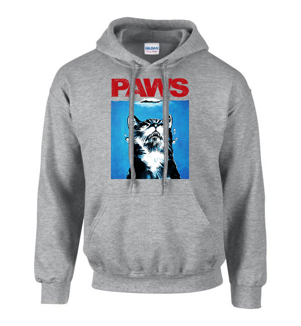paws macsa macskás cica Sportszürke Férfi Kapucnis Pulóver