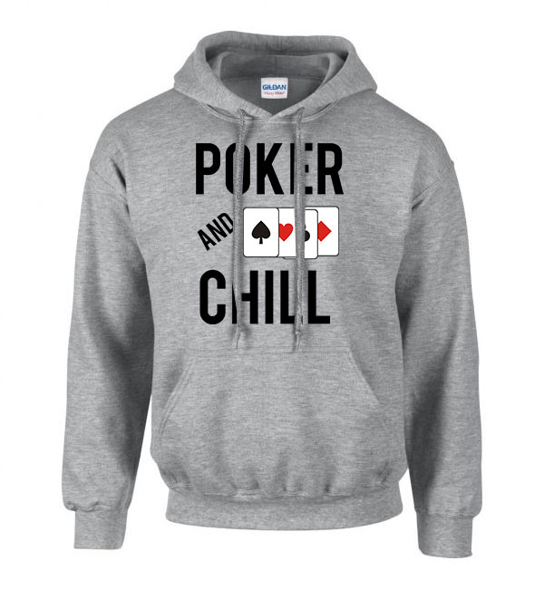 poker and chill Sportszürke Férfi Kapucnis Pulóver