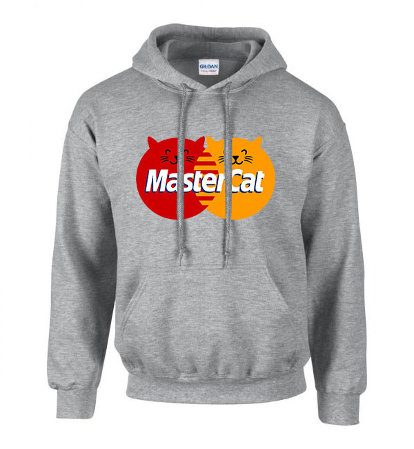 master cat macska macskás cica cicás Sportszürke Férfi Kapucnis Pulóver