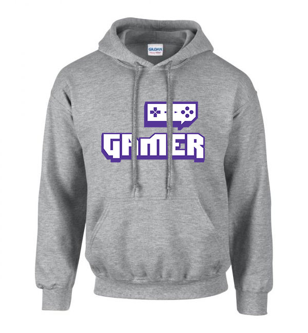 twitch gamer Sportszürke Férfi Kapucnis Pulóver