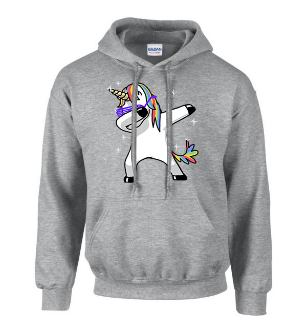 unikornis dabbing unicorn Sportszürke Férfi Kapucnis Pulóver