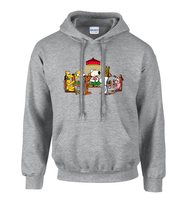 snoopy brian scooby doo pluto bátor a gyáva kutya kutyás Sportszürke Férfi Kapucnis Pulóver