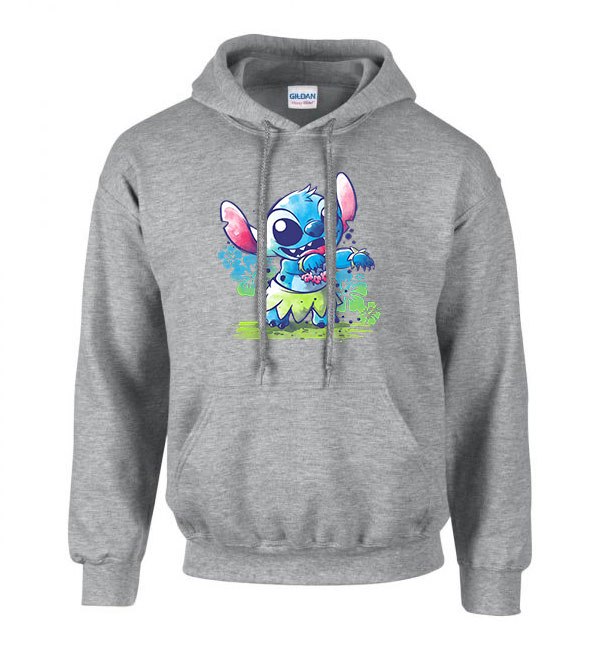stitch Sportszürke Férfi Kapucnis Pulóver