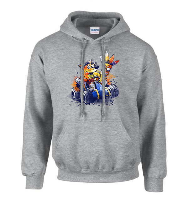 crash bandicoot Sportszürke Férfi Kapucnis Pulóver