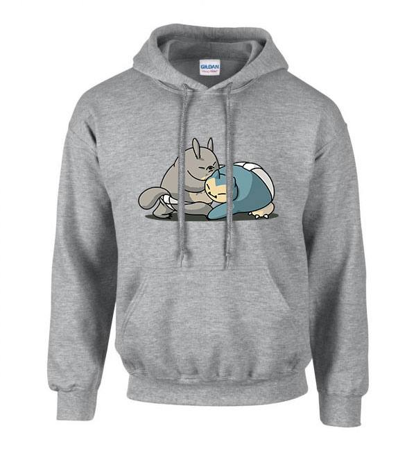 snorlax totoro Sportszürke Férfi Kapucnis Pulóver
