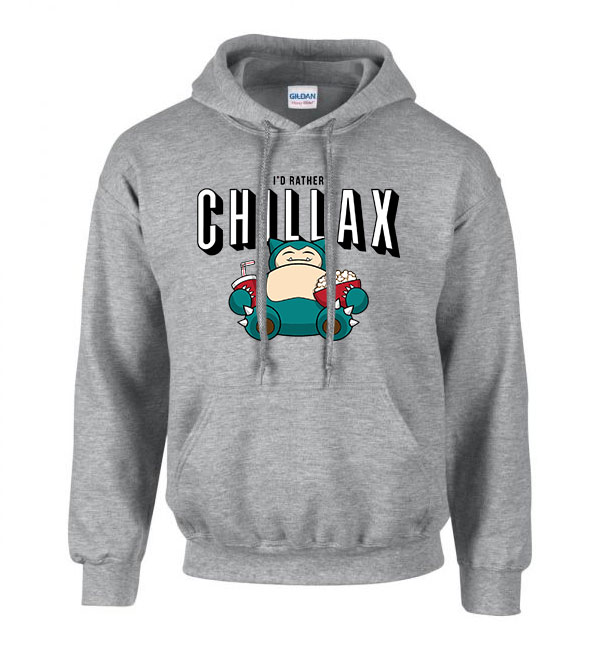 snorlax chillax Sportszürke Férfi Kapucnis Pulóver