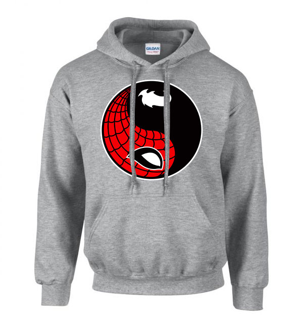 spider man yin yang venom Sportszürke Férfi Kapucnis Pulóver