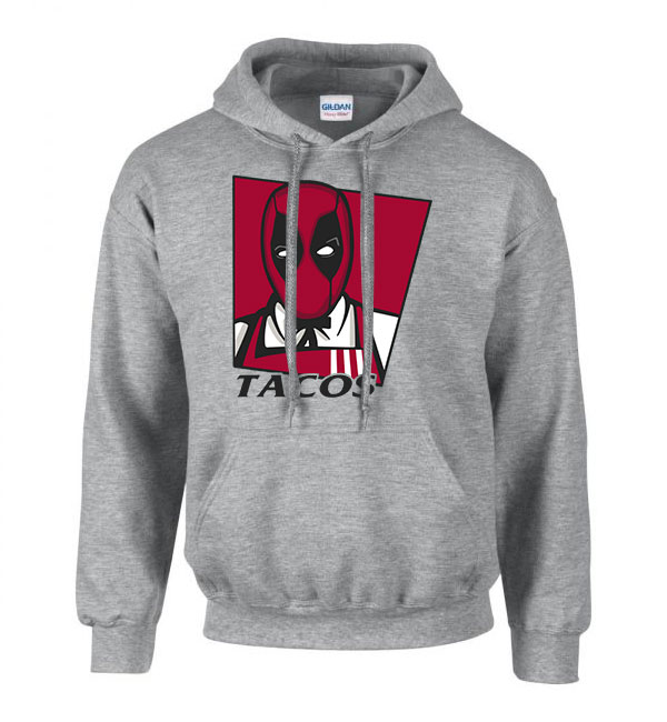deadpool taco Sportszürke Férfi Kapucnis Pulóver