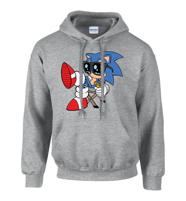 sonic Sportszürke Férfi Kapucnis Pulóver