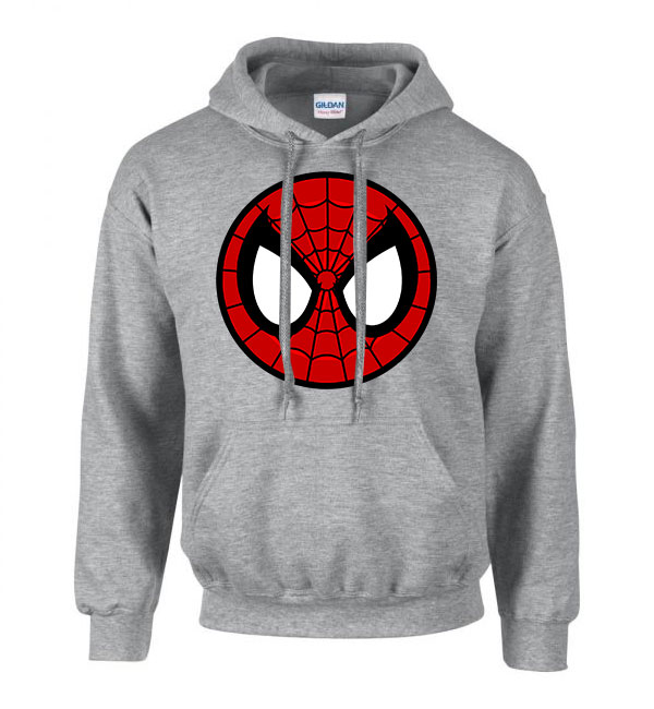 spider face spider man pókember Sportszürke Férfi Kapucnis Pulóver