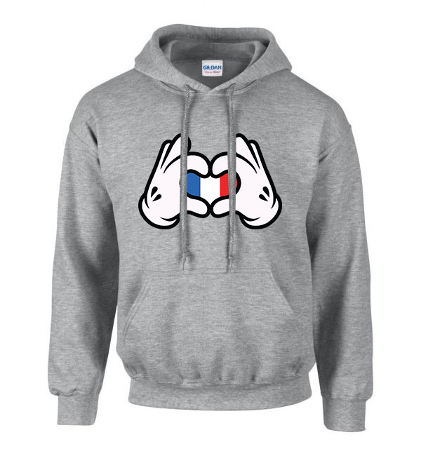 love france francia Sportszürke Férfi Kapucnis Pulóver