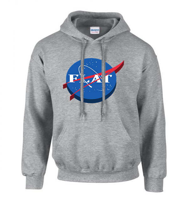 nasa logo flat humor Sportszürke Férfi Kapucnis Pulóver