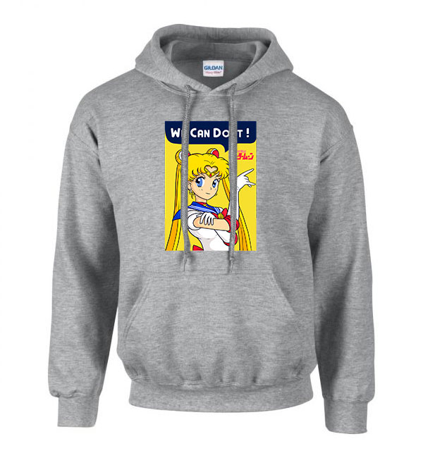 sailor moon Sportszürke Férfi Kapucnis Pulóver