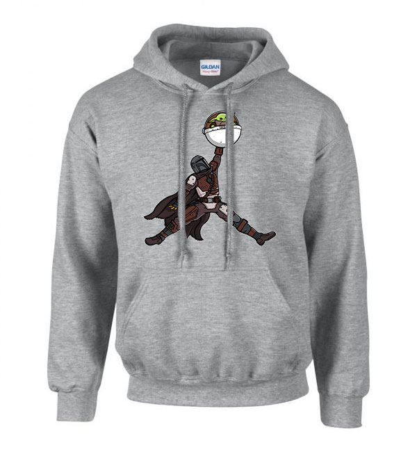 baba yoda a mandalorian the child Sportszürke Férfi Kapucnis Pulóver