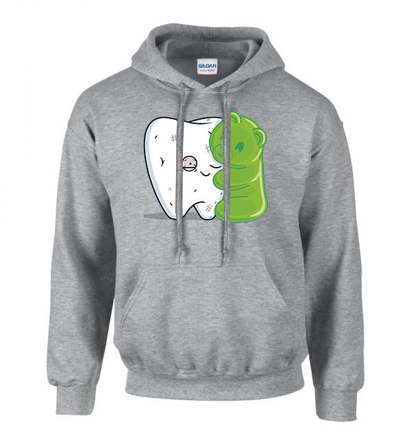 rossz fog humor gumimaci fogfájás Sportszürke Férfi Kapucnis Pulóver