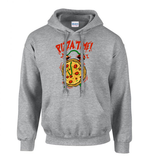 pizza time  Sportszürke Férfi Kapucnis Pulóver