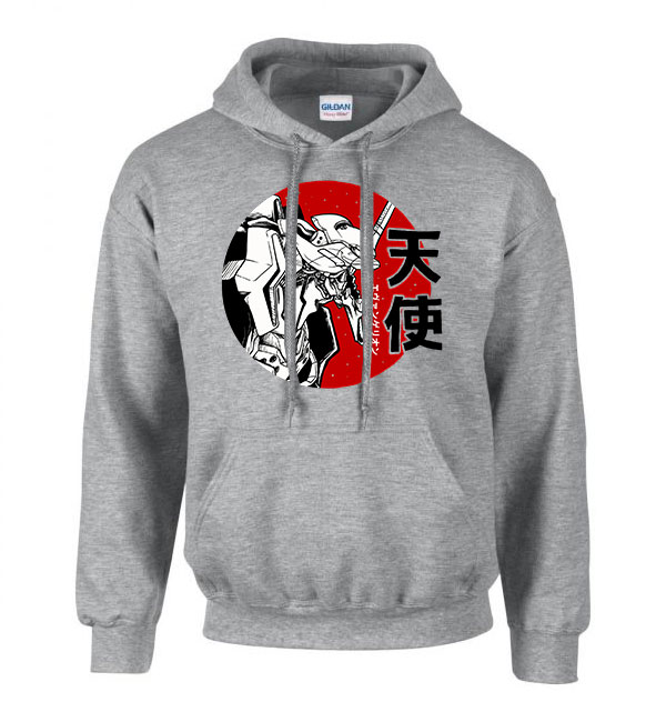 evangelion Sportszürke Férfi Kapucnis Pulóver