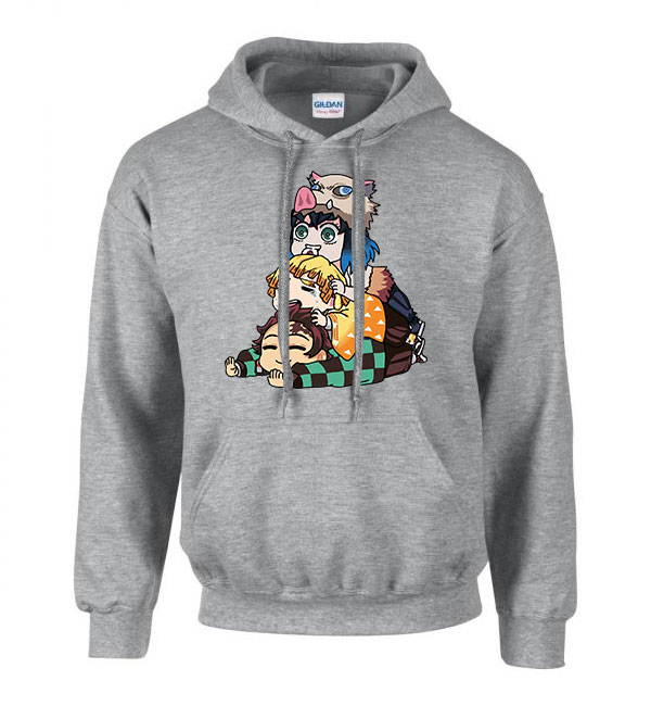 demon slayer Sportszürke Férfi Kapucnis Pulóver