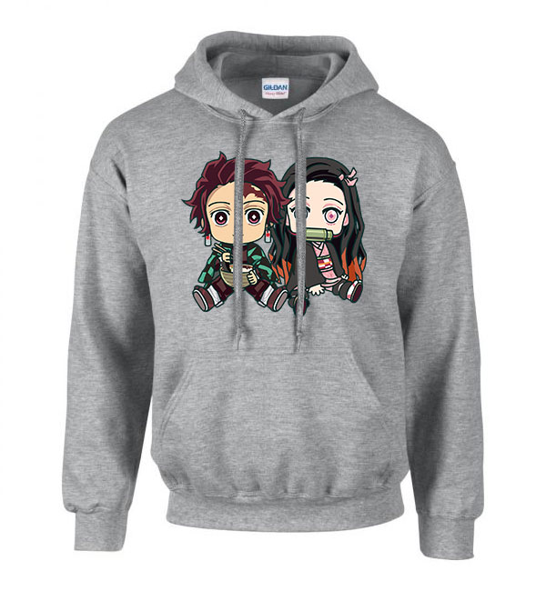 nezuko tanjiro demon slayer Sportszürke Férfi Kapucnis Pulóver