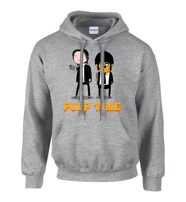 adventure time pulp fiction Sportszürke Férfi Kapucnis Pulóver