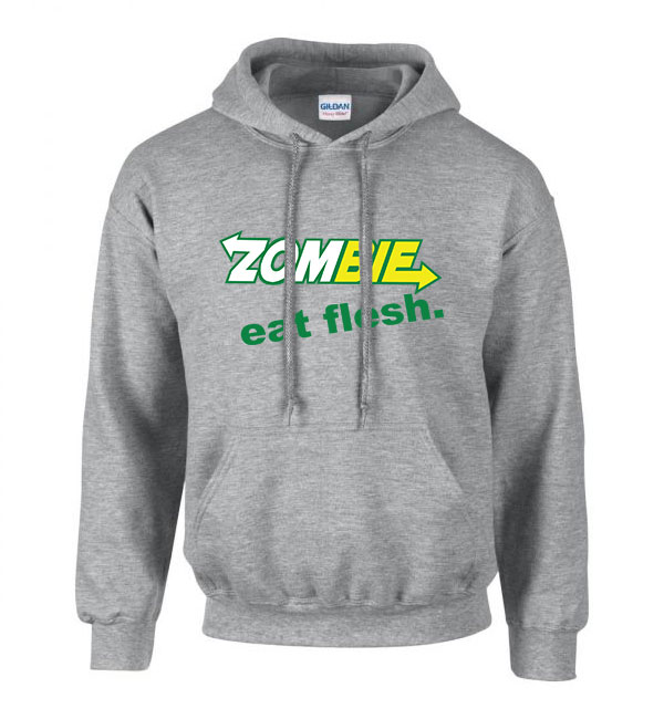 zombie zombis zombik Sportszürke Férfi Kapucnis Pulóver