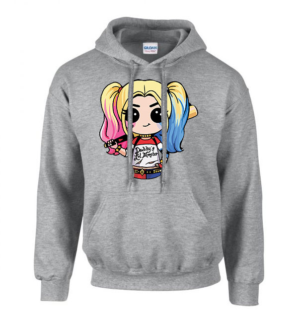 chibi harley quinn Sportszürke Férfi Kapucnis Pulóver
