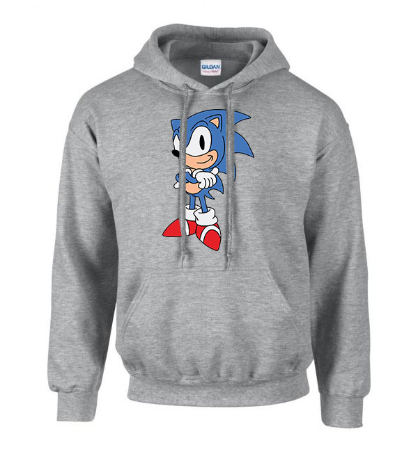 sonic Sportszürke Férfi Kapucnis Pulóver