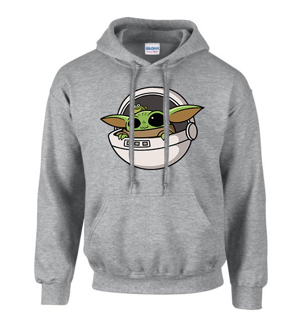 baba yoda baby yoda grogu Sportszürke Férfi Kapucnis Pulóver