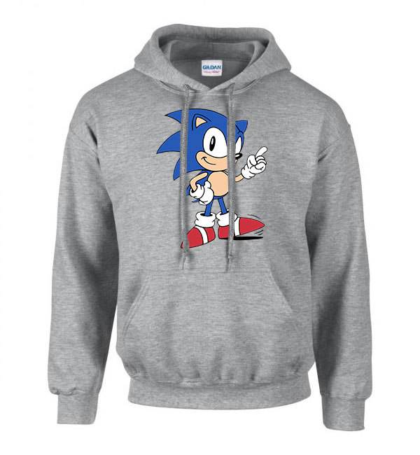 sonic Sportszürke Férfi Kapucnis Pulóver