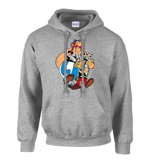 Asterix és Obelix Sportszürke Férfi Kapucnis Pulóver