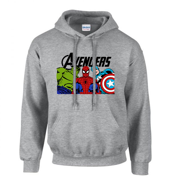 avengers bosszúállók hulk pókember amerika kapitány Sportszürke Férfi Kapucnis Pulóver