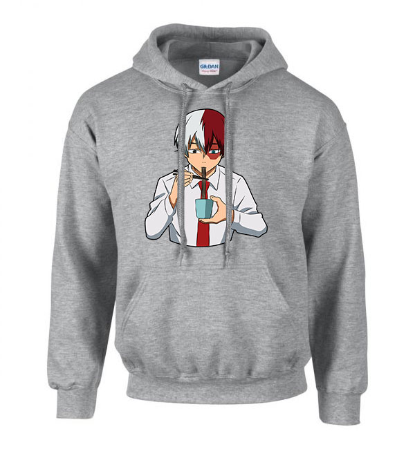 todoroki shoto Sportszürke Férfi Kapucnis Pulóver