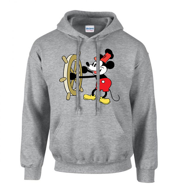 steamboat willie mickey egér Sportszürke Férfi Kapucnis Pulóver