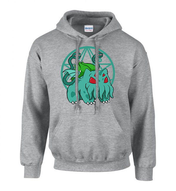 cthulhu bulbasaur Sportszürke Férfi Kapucnis Pulóver