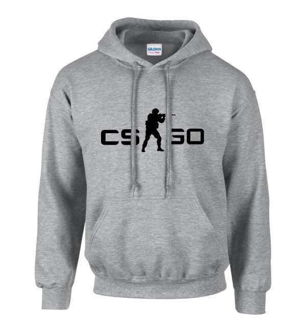 counter strike cs go Sportszürke Férfi Kapucnis Pulóver
