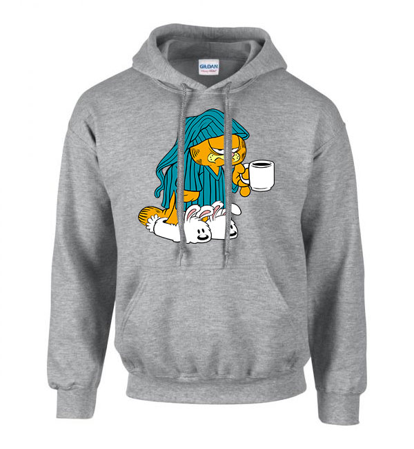 garfield kávé Sportszürke Férfi Kapucnis Pulóver