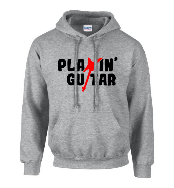 gitár gitáros Sportszürke Férfi Kapucnis Pulóver