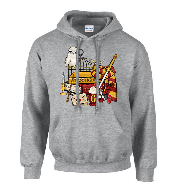 harry potter gryffindor griffendél Sportszürke Férfi Kapucnis Pulóver