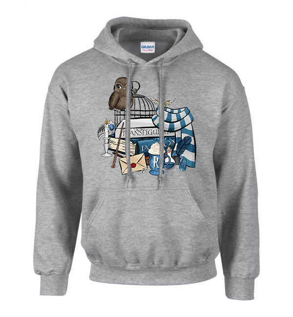 harry potter hollóhát ravenclaw Sportszürke Férfi Kapucnis Pulóver