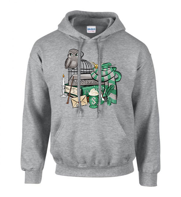 harry potter slytherin mardekár Sportszürke Férfi Kapucnis Pulóver