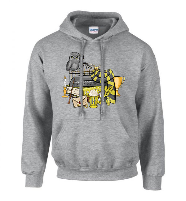 hufflepuff hugrabug harry potter Sportszürke Férfi Kapucnis Pulóver
