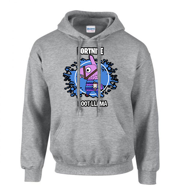 loot láma fortnite Sportszürke Férfi Kapucnis Pulóver