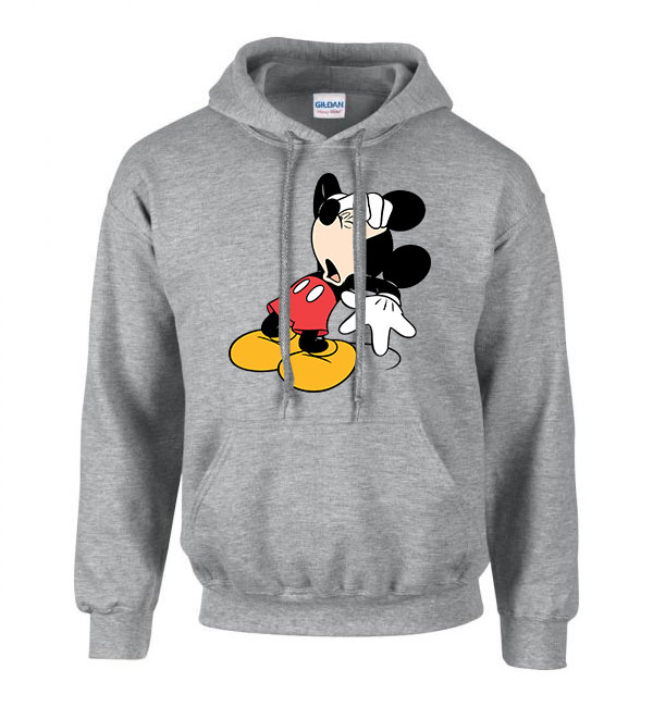 mickey egér  Sportszürke Férfi Kapucnis Pulóver