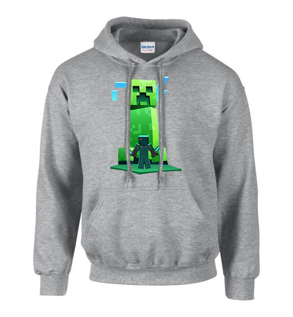creeper minecraft Sportszürke Férfi Kapucnis Pulóver
