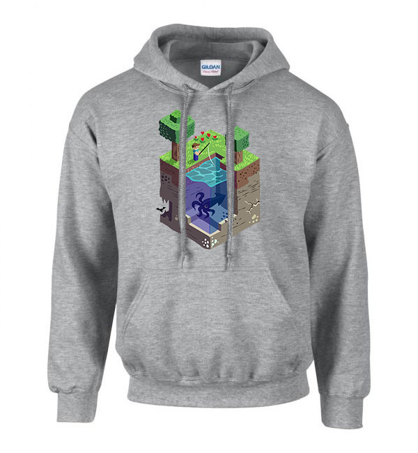 minecraft Sportszürke Férfi Kapucnis Pulóver