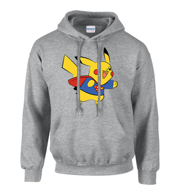 pokemon pikachu Sportszürke Férfi Kapucnis Pulóver