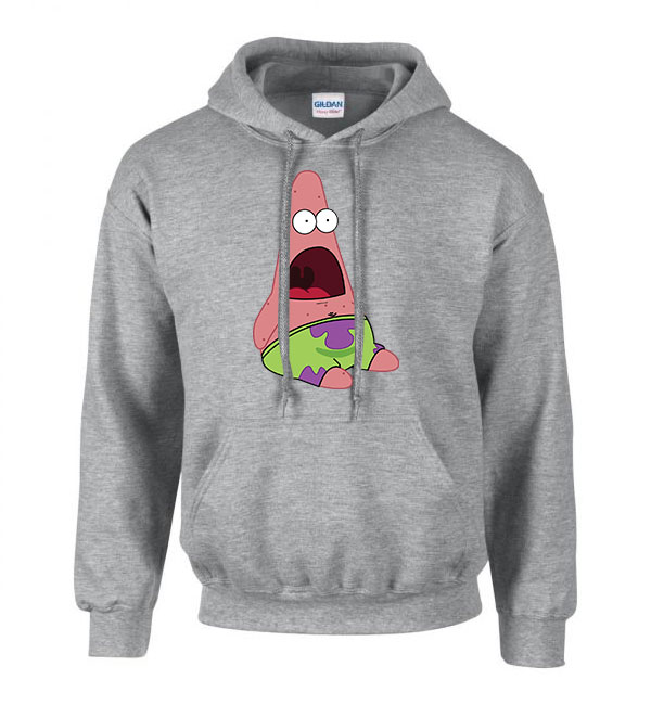 spongya bob patrik Sportszürke Férfi Kapucnis Pulóver