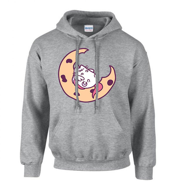 macska macskás cica cicás pusheen unikornis Sportszürke Férfi Kapucnis Pulóver