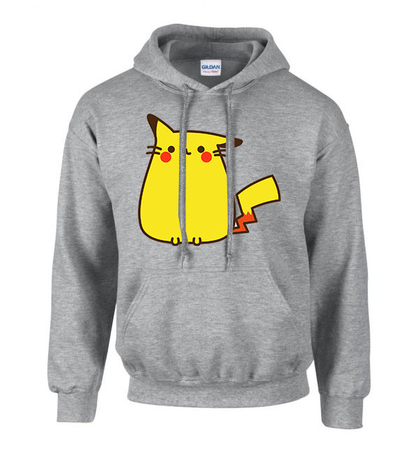 pusheen macska macskás cica cicás Sportszürke Férfi Kapucnis Pulóver